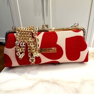 MIU MIU Heart Print Kiss-Lock Frame Crossbody Bag – Like New